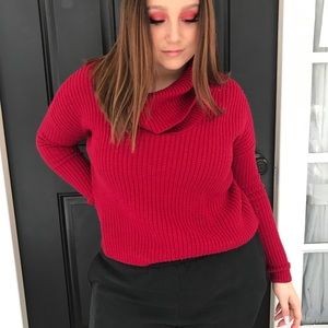 Red Turtleneck Top
